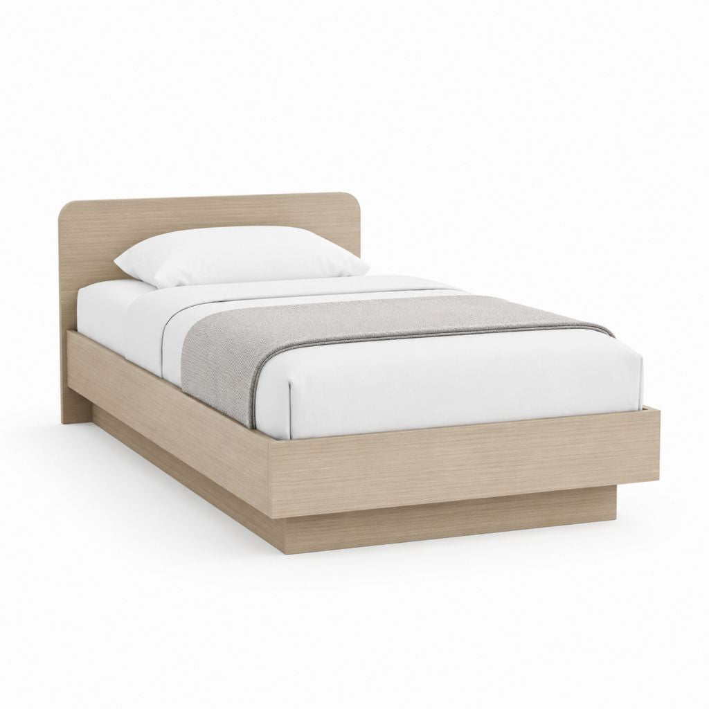 Einzelbett aus edler Spanplatte, Eiche, 98 × 208 × 90 cm, für Matratze 90 × 200 cm