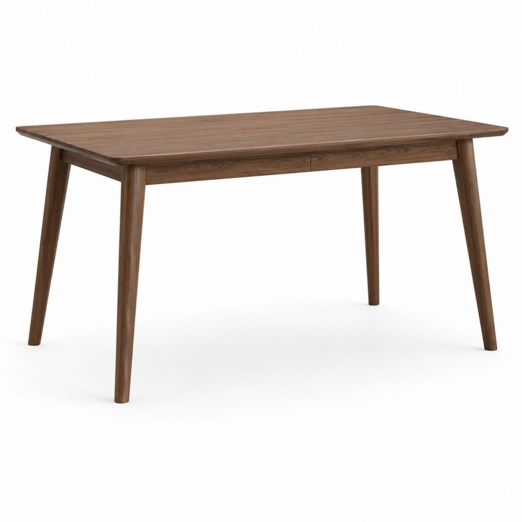 Rechteckiger Esstisch aus braunem Nussholz, 120 × 75 × 75 cm
